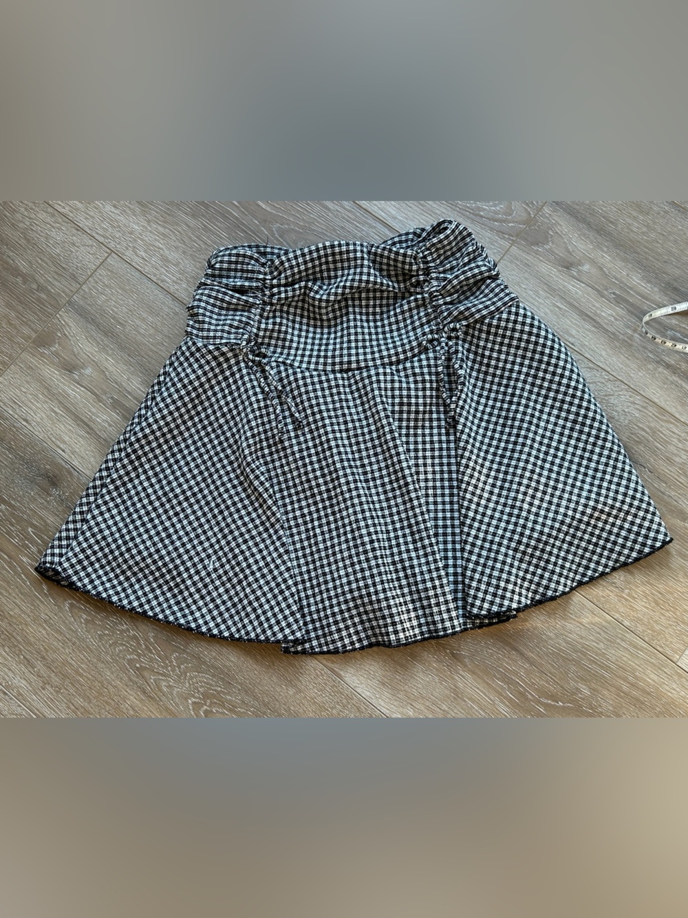 Zara Black and White Gingham Skater Skirt
